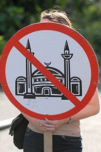 No Mosques protester