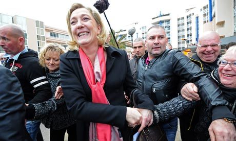 French politician Marine Le Pen is among European far-right figures courting the Jewish community. Photograph: Anne-Christine Poujoulat/AFP/Getty Images